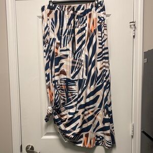 Chic Maxi Skirt in Navy and Orange